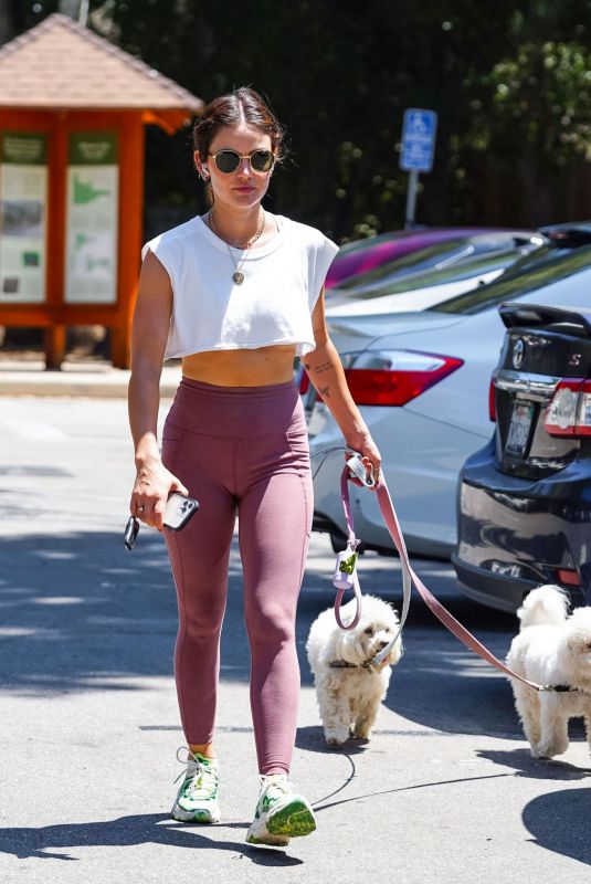 LUCY HALE Out with Her Dogs in Los Angeles 06/17/2022