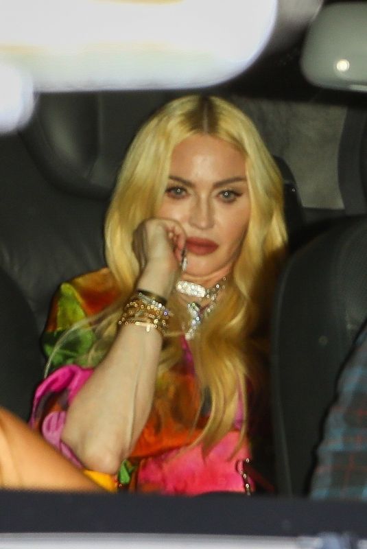 MADONNA  Leaves Britney Spears and Sam Asghari’s Wedding in Los Angeles 06/09/2022
