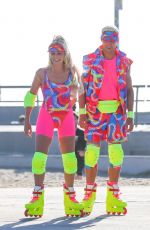 MARGOT ROBBIE and Ryan Gosling Films a Rollerblading Scene for Barbie in Venice Beach 06/27/2022