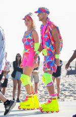 MARGOT ROBBIE and Ryan Gosling Films a Rollerblading Scene for Barbie in Venice Beach 06/27/2022