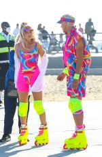MARGOT ROBBIE and Ryan Gosling Films a Rollerblading Scene for Barbie in Venice Beach 06/27/2022