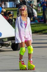 MARGOT ROBBIE and Ryan Gosling Films a Rollerblading Scene for Barbie in Venice Beach 06/27/2022