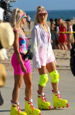 MARGOT ROBBIE and Ryan Gosling Films a Rollerblading Scene for Barbie in Venice Beach 06/27/2022