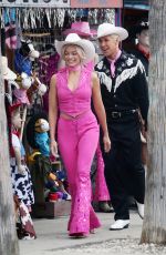 MARGOT ROBBIE and Ryan Gosling on the Set of Barbie in Los Angeles 06/28/2022