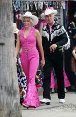 MARGOT ROBBIE and Ryan Gosling on the Set of Barbie in Los Angeles 06/28/2022