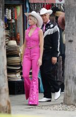 MARGOT ROBBIE and Ryan Gosling on the Set of Barbie in Los Angeles 06/28/2022