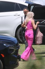 MARGOT ROBBIE Arrives on the Set of Barbie in Los Angeles 06/21/2022