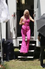 MARGOT ROBBIE Arrives on the Set of Barbie in Los Angeles 06/21/2022