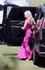 MARGOT ROBBIE Arrives on the Set of Barbie in Los Angeles 06/21/2022