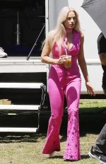 MARGOT ROBBIE on the Set of Barbie in Los Angeles 06/21/2022