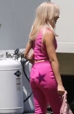 MARGOT ROBBIE on the Set of Barbie in Los Angeles 06/21/2022