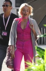 MARGOT ROBBIE on the Set of Barbie in Los Angeles 06/25/2022