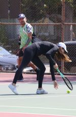 MEAGAN CAMPER at Tennis Courts for Some Doubles Action in Los Angeles 05/30/2022