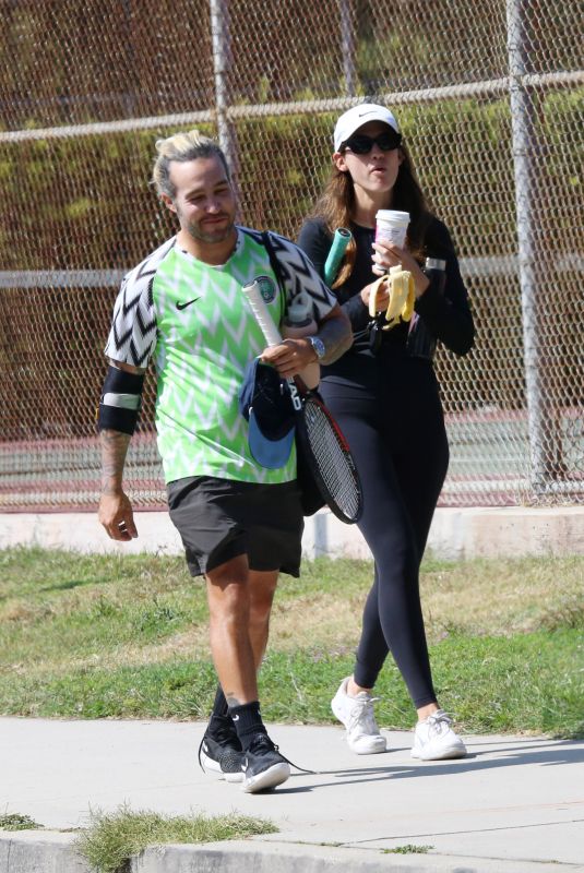 MEAGAN CAMPER at Tennis Courts for Some Doubles Action in Los Angeles 05/30/2022