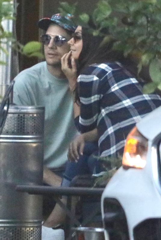 MILA KUNIS and Ashton Kutcher at Angelini Italian Restaurant in West Hollywood 06/28/2022