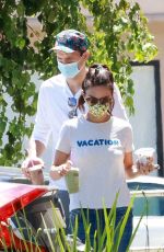 MILA KUNIS and Ashton Kutcher Out for Coffee in Studio Cty 06/24/2022