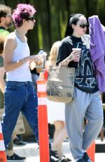 NOAH CYRUS Ouy with Her Boyfriend at a Smoothie Bar in Los Angeles 06/25/2022