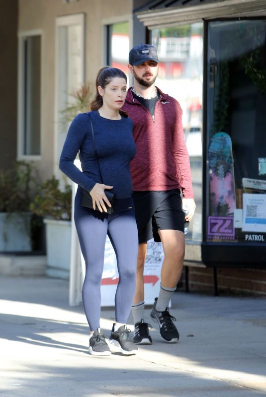 Pregnant ASHLEY GREENE and Paul Khoury Out for Prenatal Workout in Los Angeles 06/28/2022