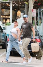 Pregnant SHARNA BURGESS and Brian Austin Green Leaves a Restaurant in Malibu 06/02/2022