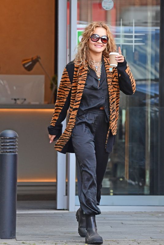 RITA ORA Landing in a Helicopter at Battersea Heliport 06/26/2022