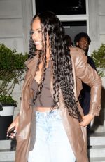 SABRINA DHOWRE ELBA Leaves 22 Grosvenor Members Club in London 06/10/2022