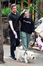 SAOIRSE RONAN and Jack Lowden Out with Their Dog in London 06/09/2022
