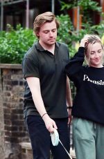 SAOIRSE RONAN and Jack Lowden Out with Their Dog in London 06/09/2022