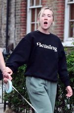 SAOIRSE RONAN and Jack Lowden Out with Their Dog in London 06/09/2022