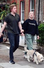 SAOIRSE RONAN and Jack Lowden Out with Their Dog in London 06/09/2022