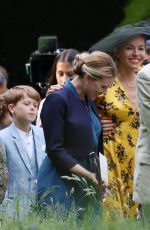 SCARLETT JOHANSSON and SIENNA MILLER on the Set of Kristen Scott Thomas