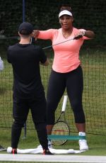 SERENA WILLIAMS at Tennis Practice in Eastbourne 06/19/2022