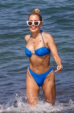 SYLVIE MEIS in a Blue Bikini at a Beach in Saint Tropez 06/27/2022