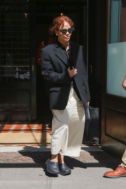 TESSA THOMPSON Leaves Her Hotel in New York 06/14/2022