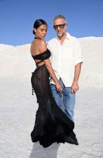 TINA KUNAKEY and Vincent Cassel at Le Papier Jacquemus