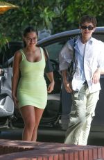 ADDISON RAE in a Tight Short Dress Out for Lunch in Beverly Hills 07/22/2022