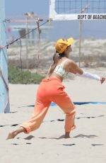ALESSANDRA AMBROSIO at Beach Volleyball Practice in Santa Monica 07/14/2022