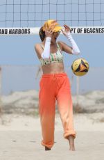ALESSANDRA AMBROSIO at Beach Volleyball Practice in Santa Monica 07/14/2022