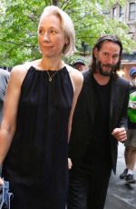 ALEXANDRA GRANT and Keanu Reeves Arrives at Broadway Show American Buffalo in New York 07/08/2022