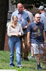 AMANDA SEYFRIED and EMMY ROSSUM on the Set of The Crowded Room in New York 07/26/2022