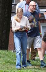 AMANDA SEYFRIED and EMMY ROSSUM on the Set of The Crowded Room in New York 07/26/2022