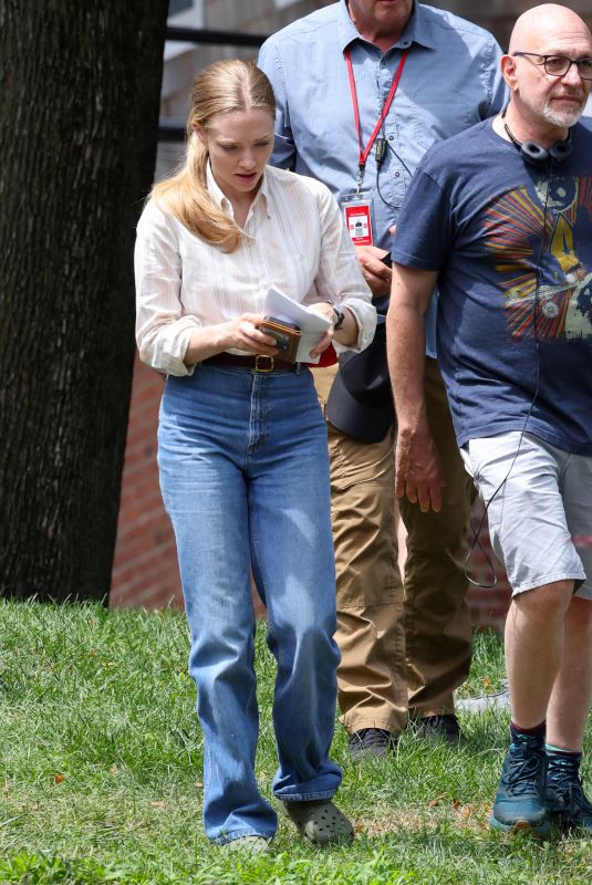 AMANDA SEYFRIED and EMMY ROSSUM on the Set of The Crowded Room in New York 07/26/2022