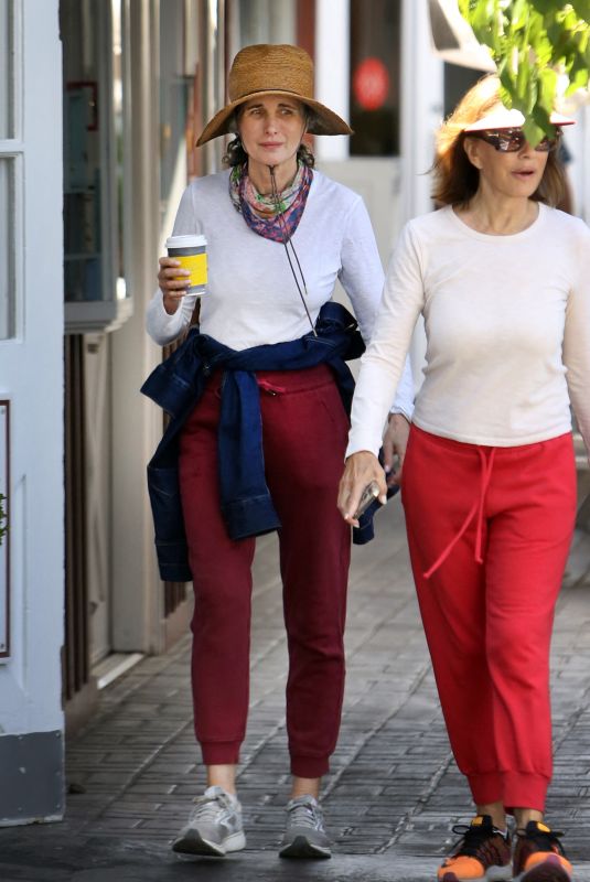 ANDIE MACDOWELL Out for Coffee with a Friend in Los Angeles 07/04/2022