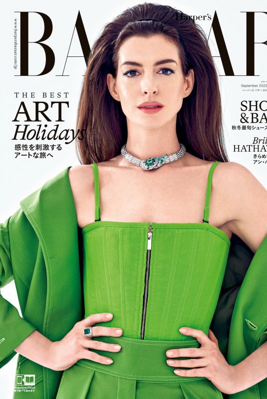 ANNE HATHAWAY on the Cover of Harper’s Bazaar Magazine, Japan September 2022