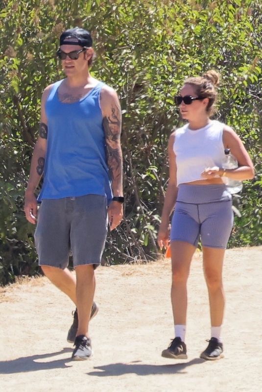 ASHLEY TISDALE and Christopher French Out Hiking at Santa Monica Mountains 07/19/2022
