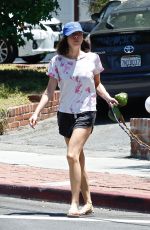 AUBREY PLAZA Out with Her Dogs in Los Feliz 07/17/2022