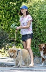 AUBREY PLAZA Out with Her Dogs in Los Feliz 07/17/2022
