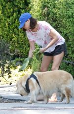 AUBREY PLAZA Out with Her Dogs in Los Feliz 07/17/2022