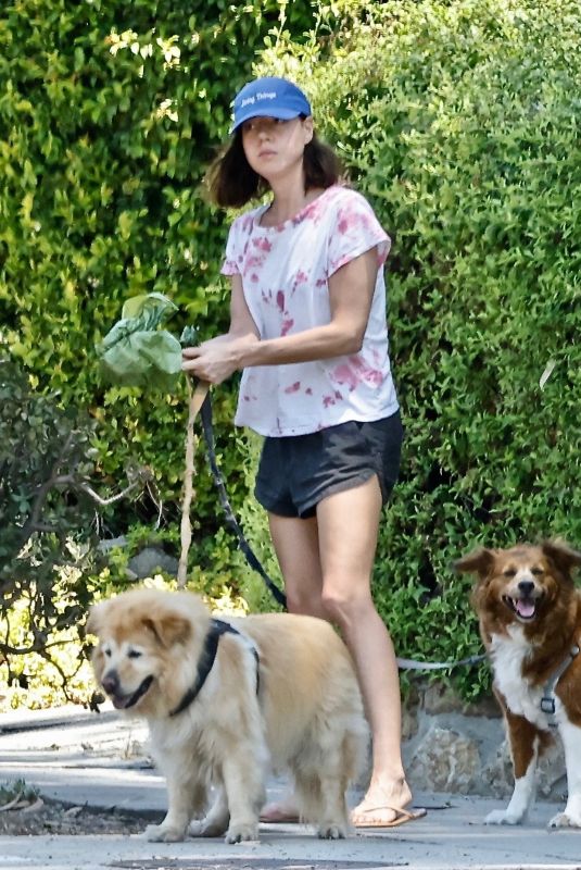 AUBREY PLAZA Out with Her Dogs in Los Feliz 07/17/2022