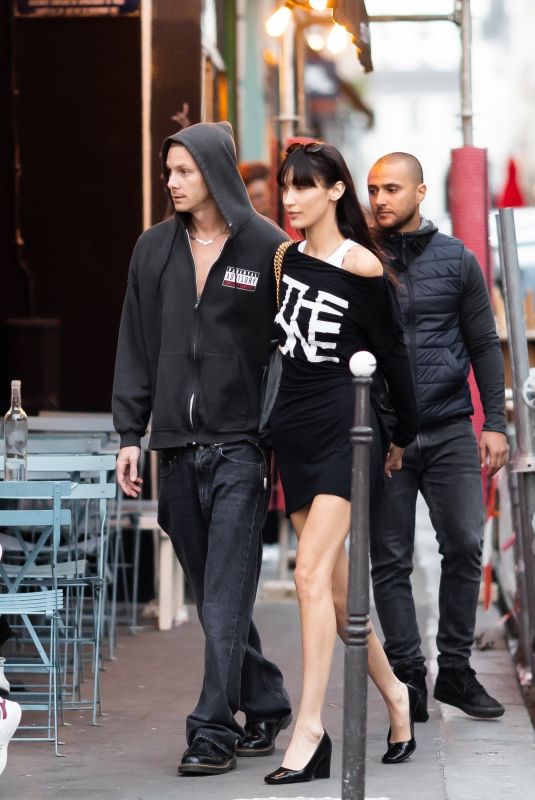 BELLA HADID and Marc Kalman Shopping at Vintage Thrift Store Pretty Box in Paris 07/09/2022