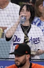 BILLIE EILISH at Los Angeles Dodgers Vs San Francisco Giants Baseball Game in Los Angeles 07/21/2022